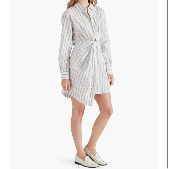 Steve Madden Dresses & Skirts - Steve Madden Nadia Stripe Knot Long Sleeve Shirtdress